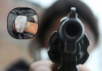 En el momento de su captura, el criminal que permanecía en detención domiciliaria contaba con un revólver calibre 38 con seis cartuchos- crédito Colprensa, Policía Nacional