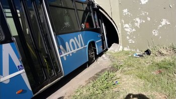 El colectivo se quedó trabado