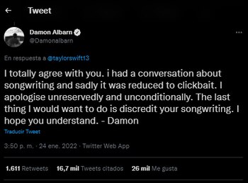 La disculpa que ofreció el