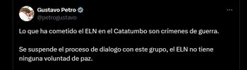 Anuncio del presidente Gustavo Petro