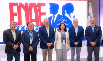 Empresarios, inversionistas y autoridades energéticas analizan tendencias y promueven inversiones en el ENAE 2026 en San Salvador. (Cortesía: Secretaría de Prensa de la República)