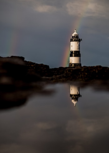 Rainbows at Trwyn Du Lighthouse,