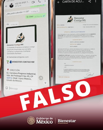 El Banco del Bienestar no se comunica mediante números de WhatsApp ni mediante enlaces. (X/@bienestarmx)