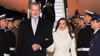 Los Reyes Felipe y Letizia a su llegada a Roma el martes (CASA S.M. EL REY).