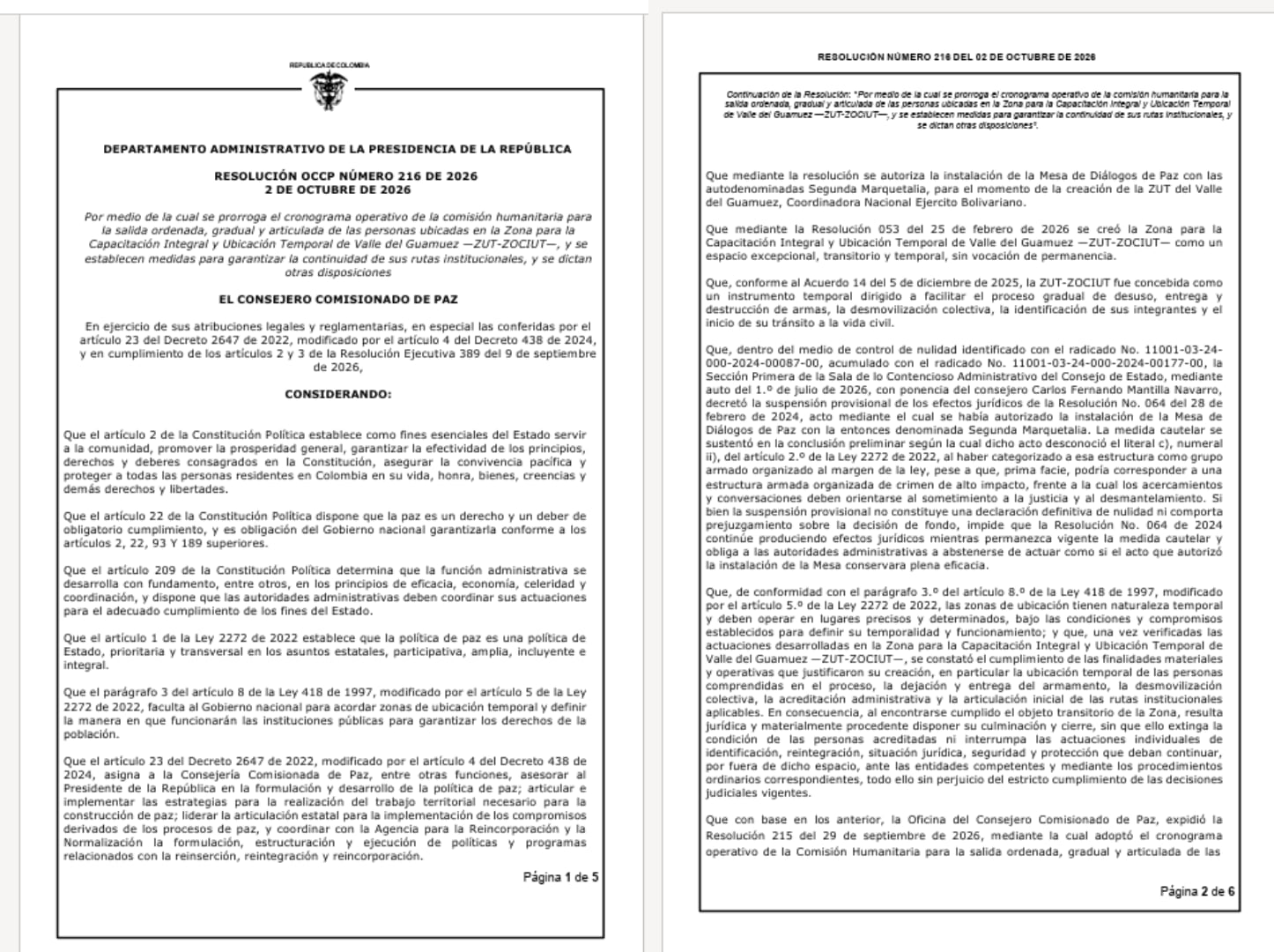 Gobierno dio nuevo ultimátum a Comandos de la Frontera para que abandonen zona de concentración en Putumayo: esta es la resolución