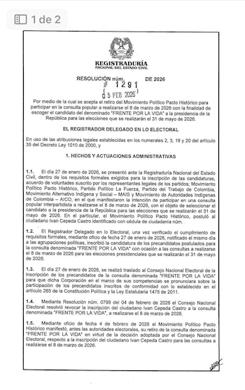 La Registraduría emitió un documento