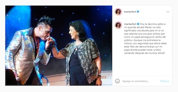 El posteo de Martita Fort