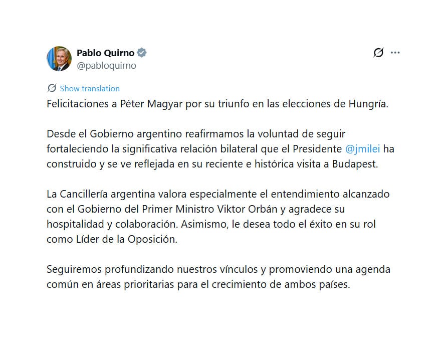 El mensaje de Quirno