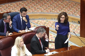 Isabel Díaz Ayuso, presidenta de la Comunidad de Madrid, este jueves en la Asamblea. (Eduardo Parra/Europa Press)