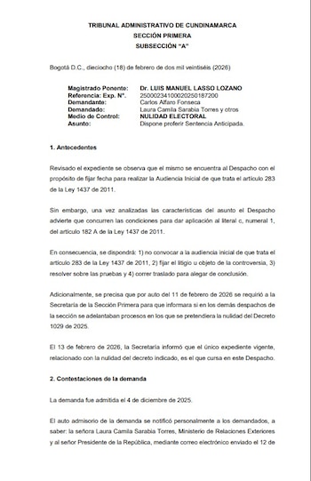 Medio de control sobre nulidad