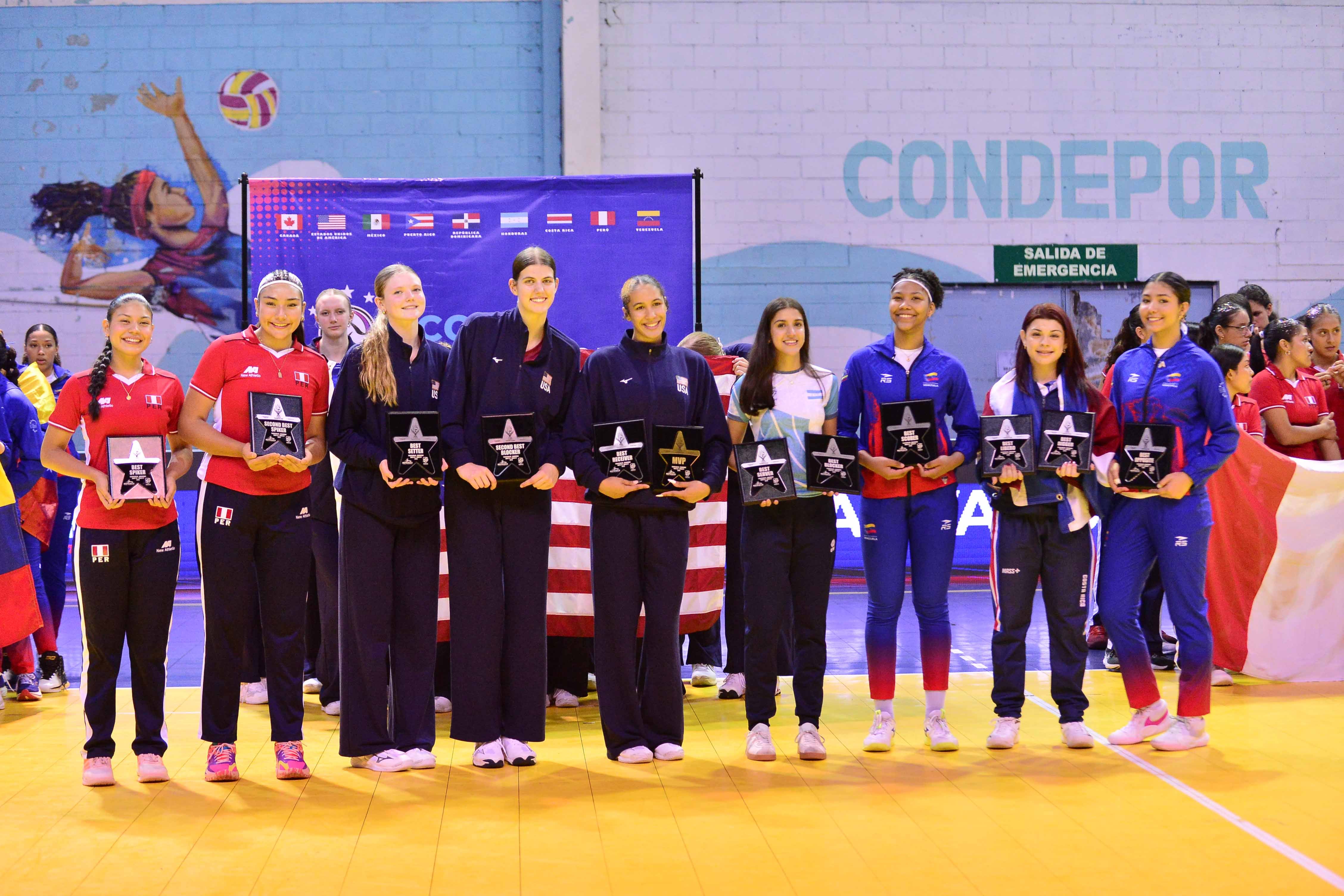 Valentina Valera y Fernanda Pinto fueron incluidas en el equipo ideal del torneo en Tegucigalpa. Crédito: NORCECA