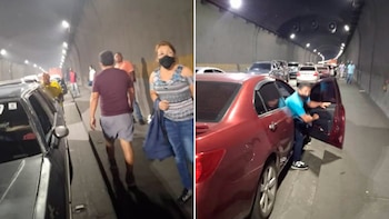 Venezolanos varados en un túnel