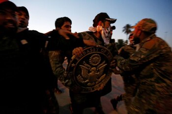 Militantes proiraníes atacaron la embajada de EEUU en Bagdad (REUTERS/Wissm al-Okili)