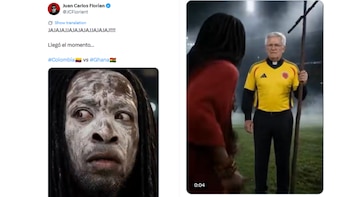 El padre Jaramillo fue protagonista en los memes del partico Colombia-Ghana - crédito X