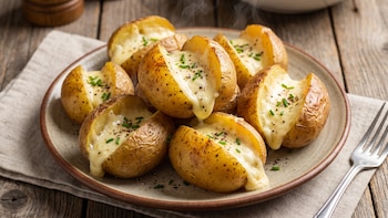 Receta de papas rellenas con queso crema, rápida y fácil