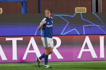 El desempeño de Nico Paz en la Champions League reactivó las especulaciones sobre su futuro (EFE/EPA/ANTONIO SAIA)