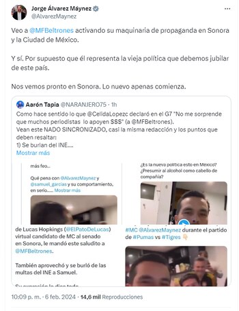 Jorge Álvarez Máynez acusó que