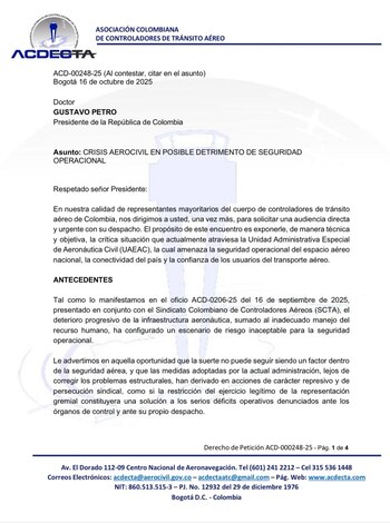 Los controladores reiteran que su