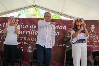 López Obrador durante la inauguración