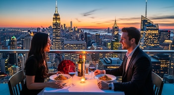 Una pareja comparte una cena