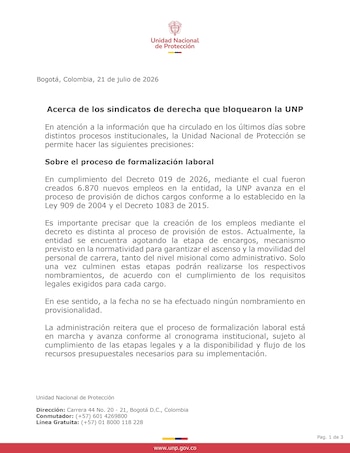 UNP - crédito @UNPColombia/X