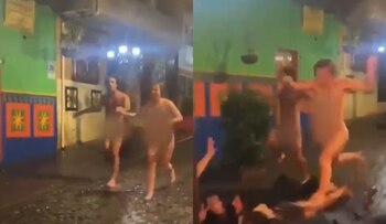 Pareja corre desnuda en Guatapé