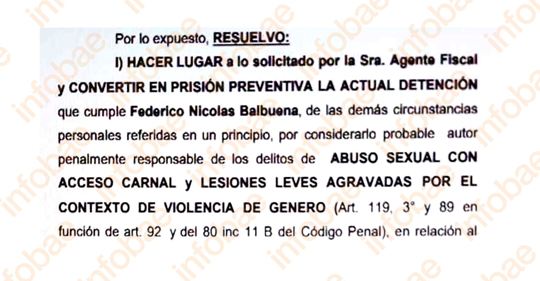 La Justicia dictó la prisión preventiva para el imputado