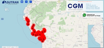 Mapa de carreteras bloqueadas -