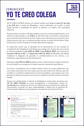 El comunicado se emitió la tarde del viernes 31 de julio de 2026 - crédito @YOTECREOCOLEGA1/X