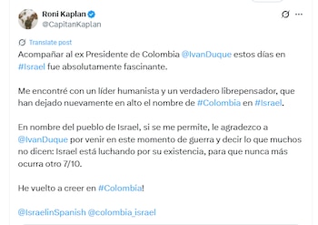 Agradecimiento de Roni Kaplan a