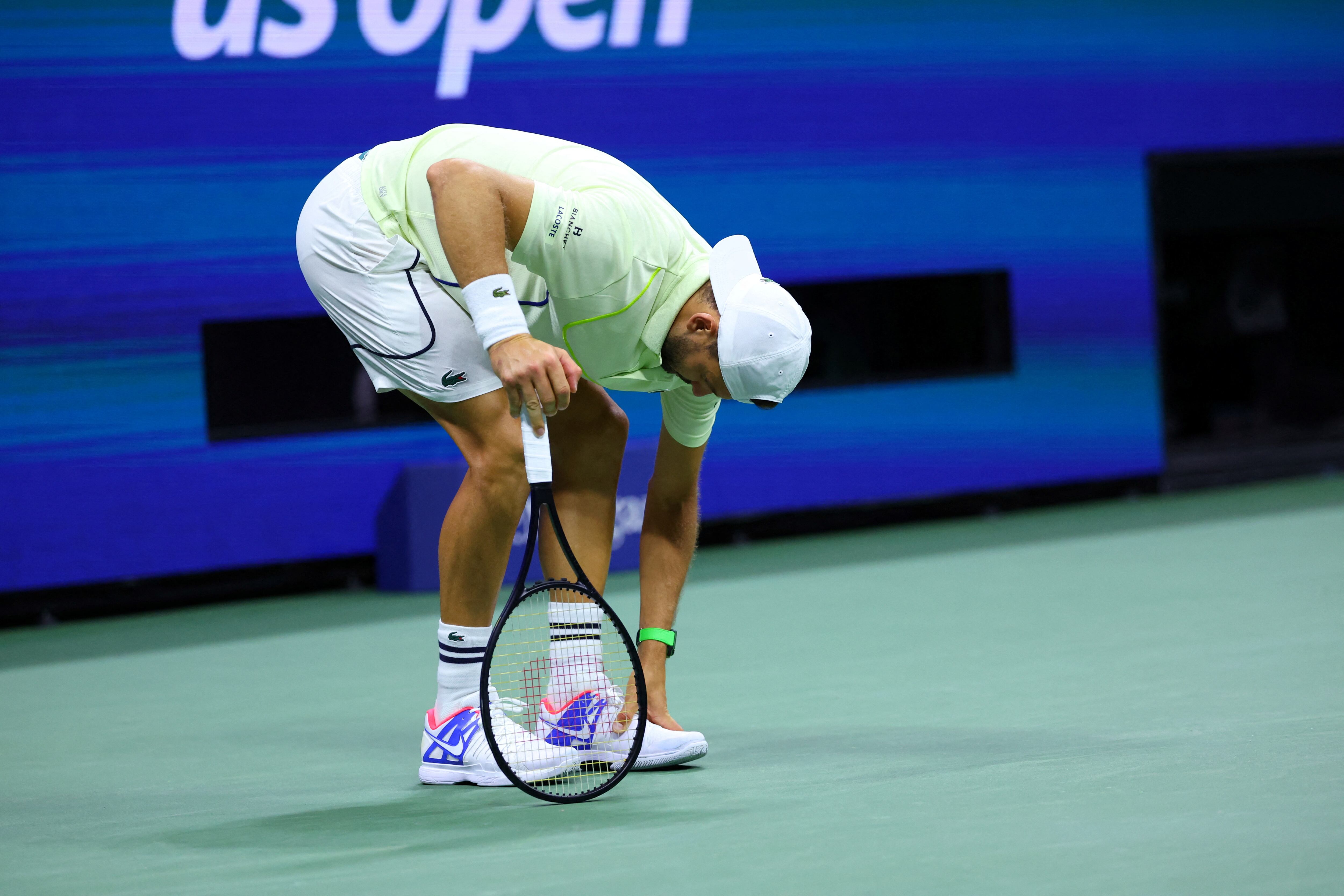 En septiembre de 2024, Dimitrov se retiró en cuartos de final, cuando se medía ante el local Tiafoe (Foto: REUTERS/Andrew Kelly)