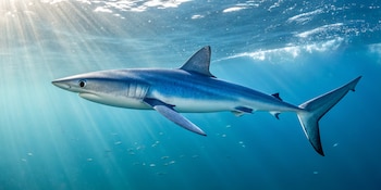 Un ejemplar de tiburón azul,