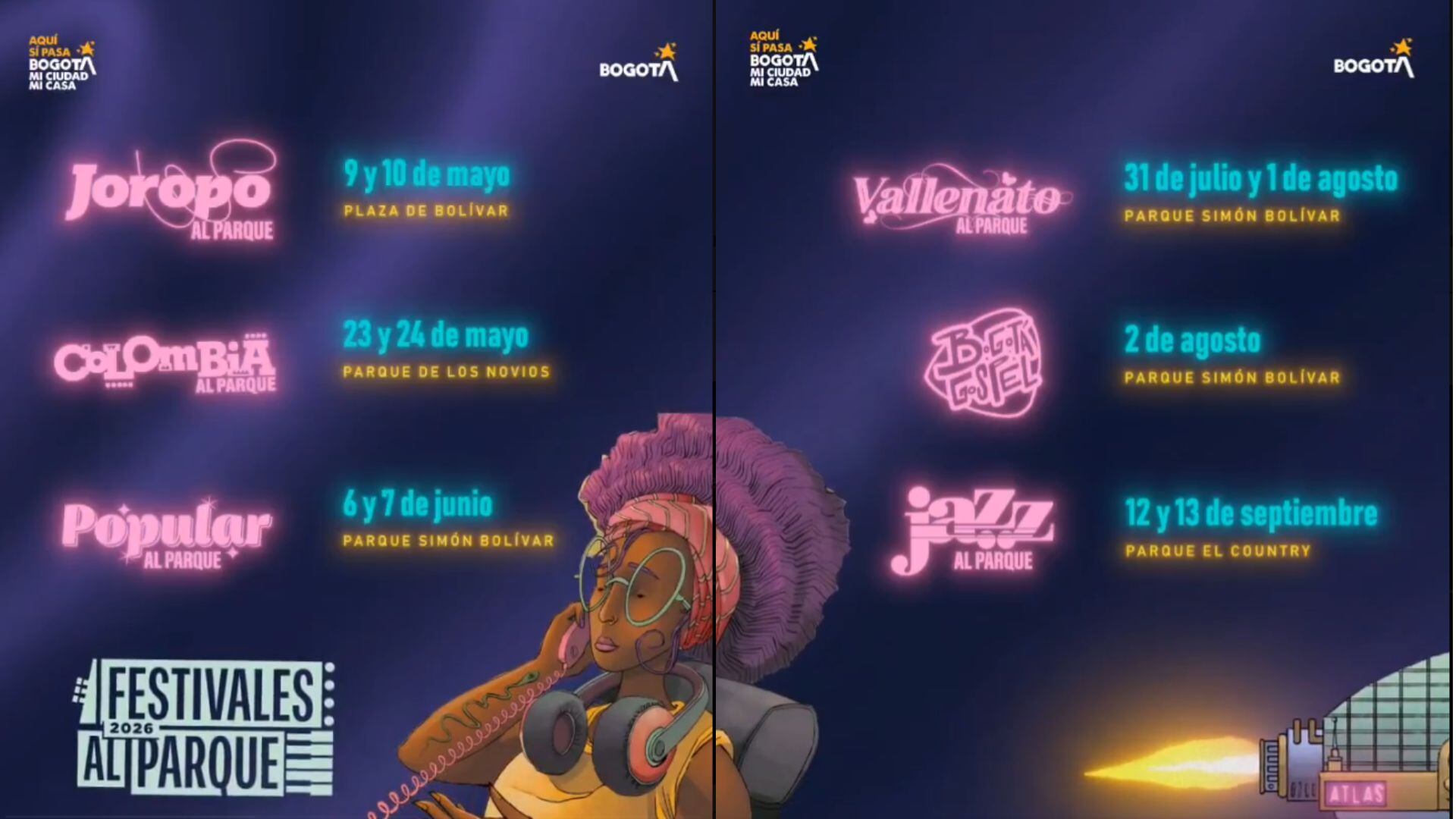 El Instituto Distrital de las Artes anunció el calendario completo que inicia con Joropo al Parque y culmina con Salsa al Parque - crédito Idartes