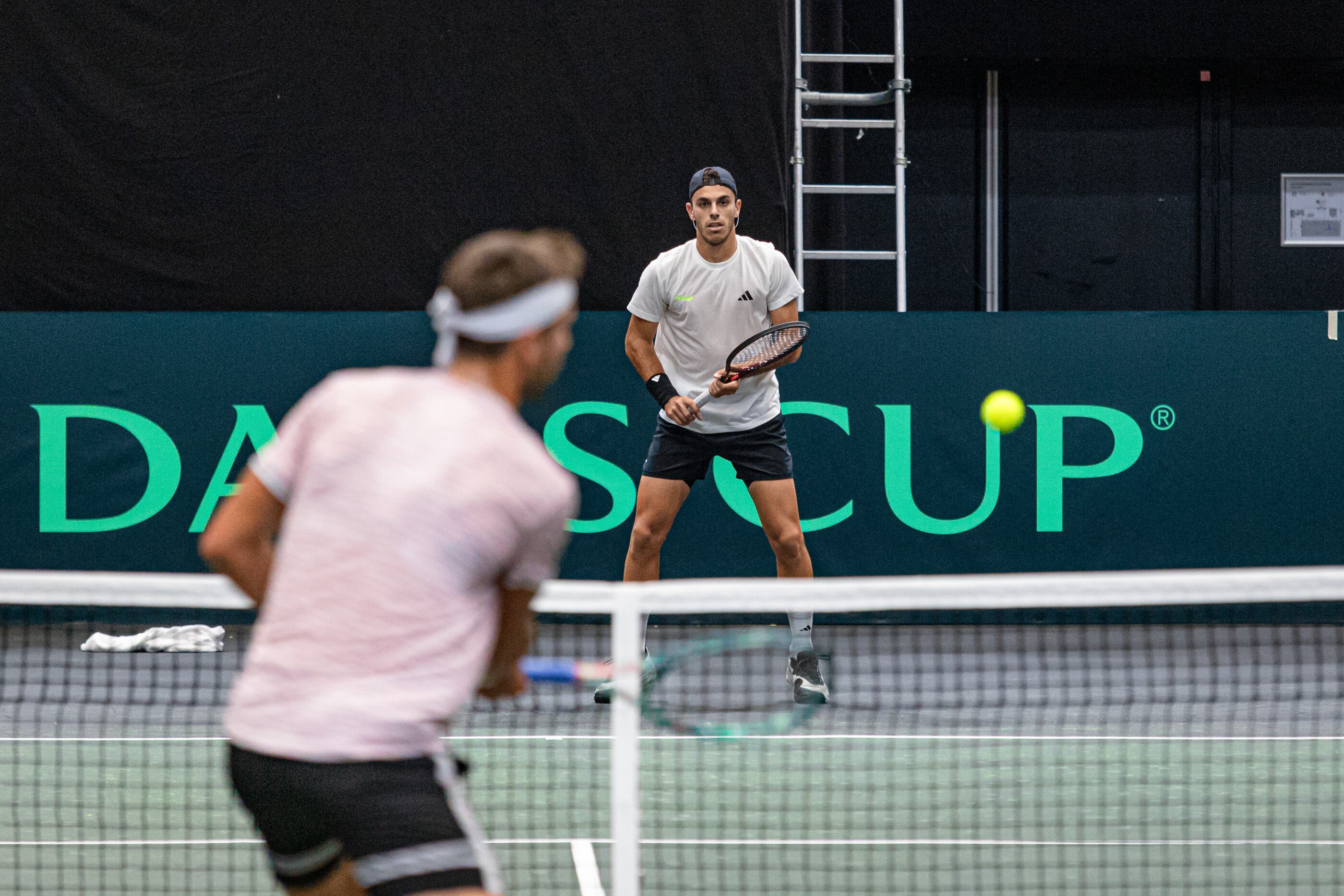 El equipo argentino de Copa Davis busca la puesta a punto para el duelo ante Países Bajos por la segunda ronda de los Qualifiers 2025 de Copa Davis (Foto: prensa AAT)