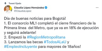 La alcaldesa Claudia López hizo