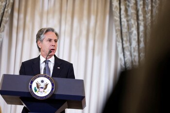 FOTO DE ARCHIVO: El Secretario de Estado de Estados Unidos, Antony Blinken, pronuncia un discurso durante la publicación del Informe sobre la Trata de Personas (TIP) de 2024 en el Departamento de Estado en Washington, Estados Unidos, el 24 de junio de 2024. REUTERS/Amanda Andrade-Rhoades