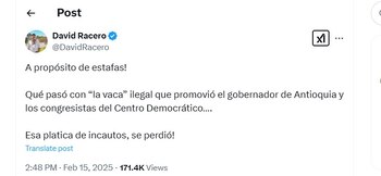 David Racero preguntó por la