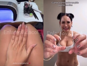 Andrea Valdiri recorta sus uñas