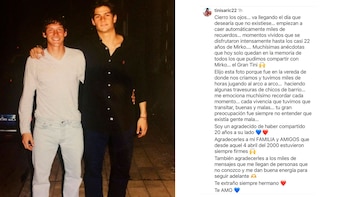 Posteo del hermano de Mirko Saric