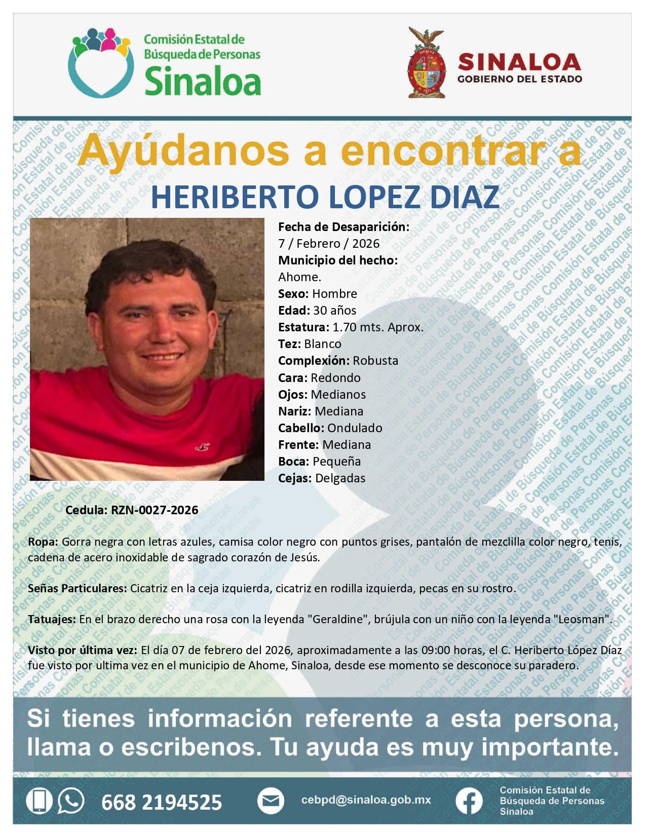 (Comisión Estatal de Búsqueda de Personas Sinaloa)