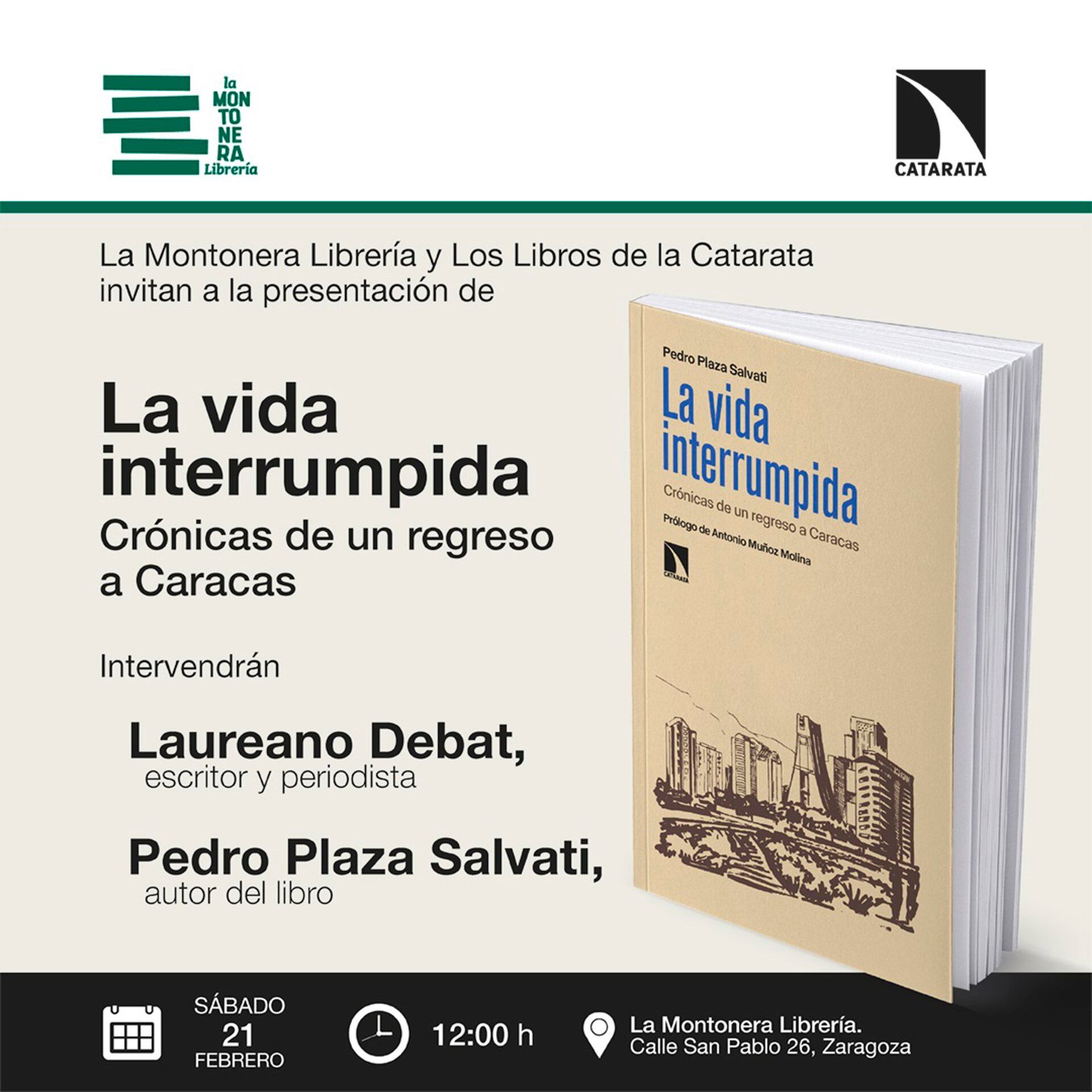 El venezolano Pedro Plaza Salvati presenta su obra ‘La vida interrumpida’ en la librería La Montonera
