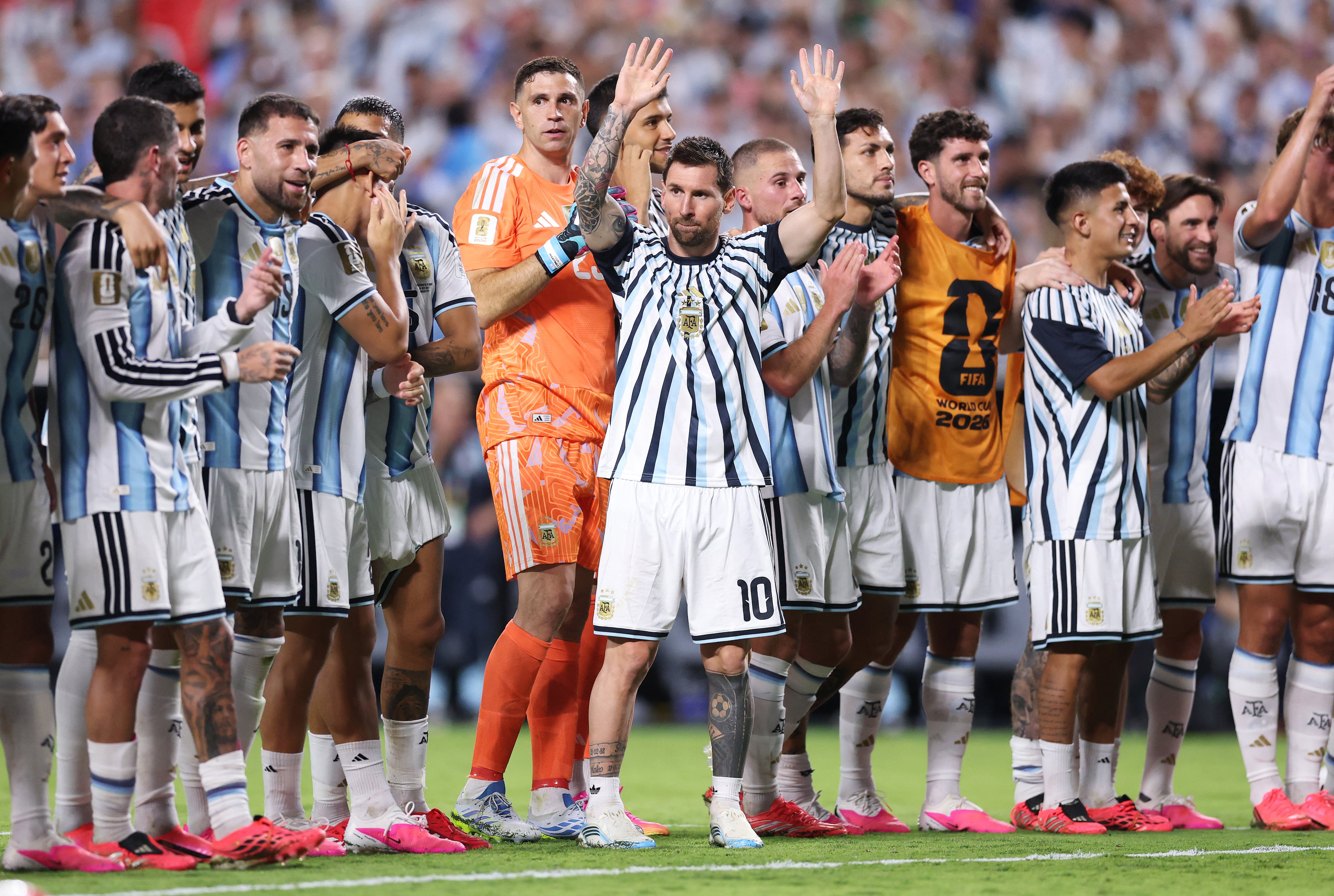 La selección argentina podría asegurar la cima de su grupo en la segunda fecha (Michael Steele/Getty Images/AFP)
