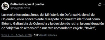 Mensaje publicado por el Clan