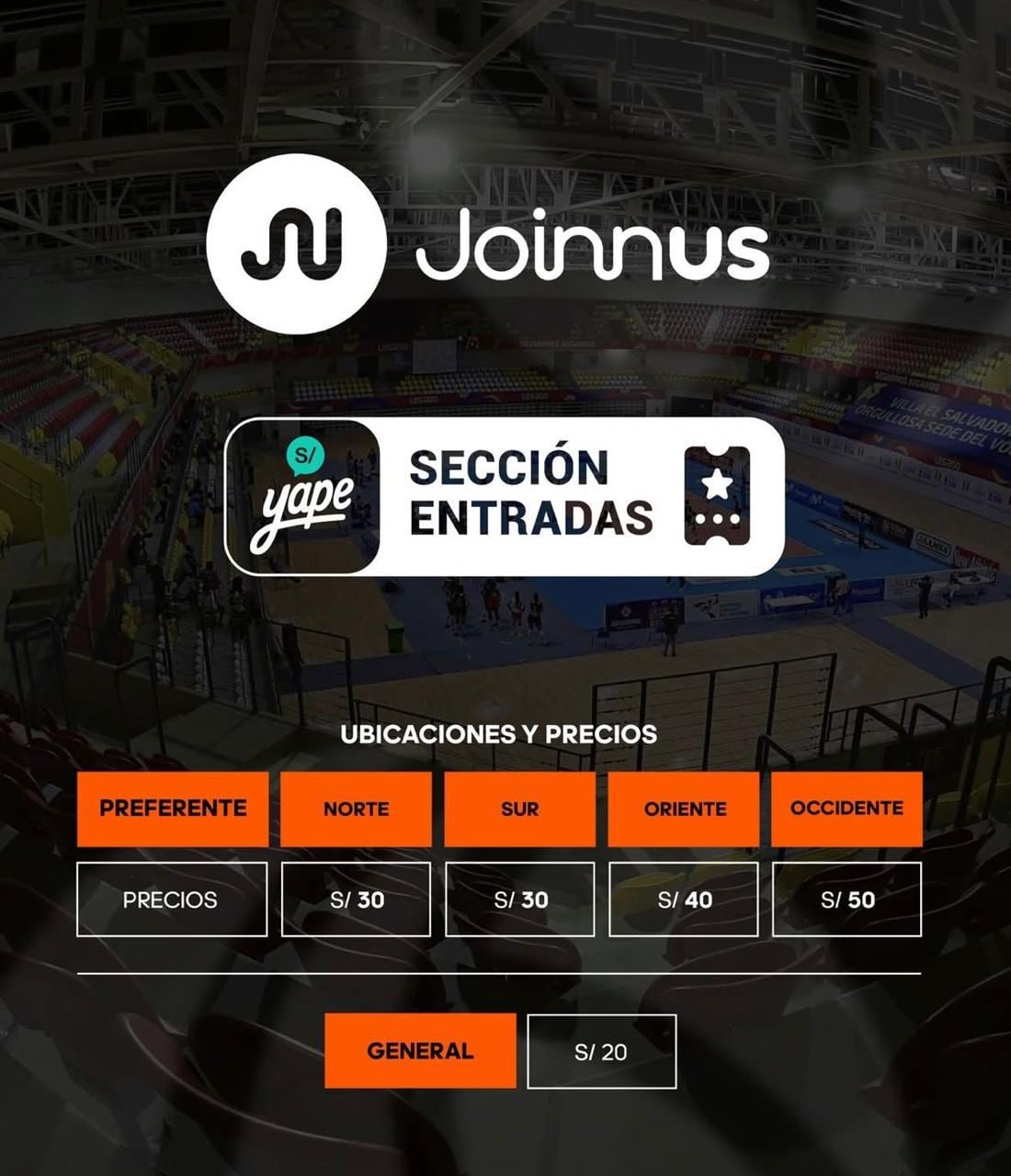 Precios de entradas para la Liga Peruana de Vóley 2025/2026