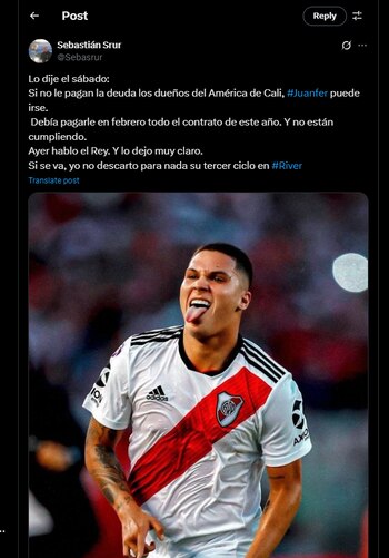 El volante colombiano, según los