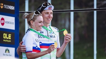 Tadej Pogacar y Urska Zigart