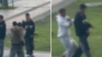 Jóvenes simulan enfrentamientos con posible