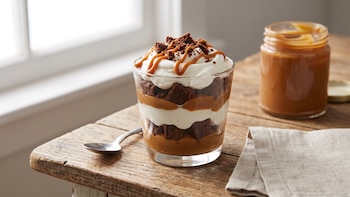 Receta de trifle de dulce de leche y brownie, rápida y fácil