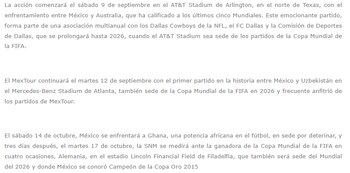 Partidos de preparación de la