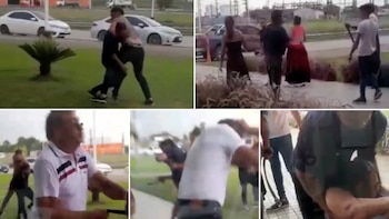 Brutal pelea entre dos familias